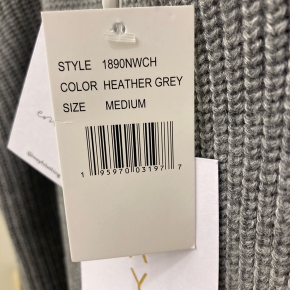 NEVER BEEN WORN- WAYF Off The Shoulder Sweater Dress, Grey, Size M - Picture 5 of 5